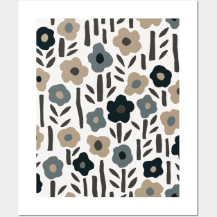 Simple Flowers Pattern Posters and Art